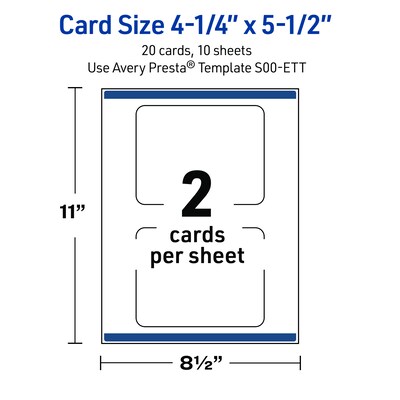 Avery Black and Gold Pattern Matte Blank Card, White, 20/Pack (S00-ETT)