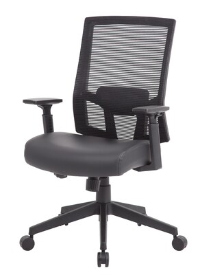 Boss Office Products Mesh/Vinyl Swivel Task Chair, Black (B6044AM-BK)