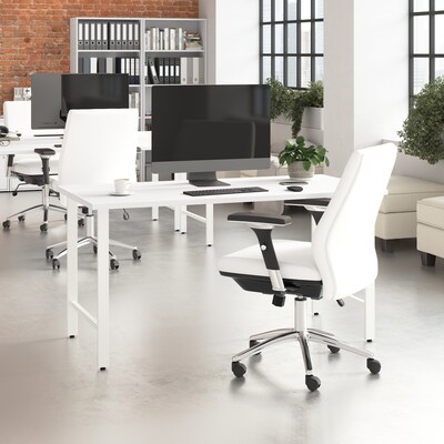 Bush Business Furniture Hustle 60"W Computer Desk with Metal Legs, White (HUD160WH)
