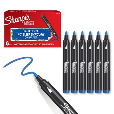 Sharpie Creative Wet Erase Markers, Bullet Tip, Blue, 6/Pack (2218115)