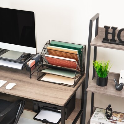 Mind Reader Metal Front Loading Letter Tray, Black (ACCOFILE-BLK)