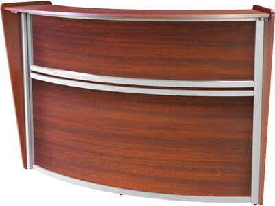Regency Marque 72"W Curved Reception Desk Workstation, Cherry (77290CH)