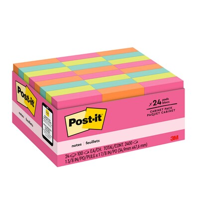 Post-it® Notes, 1 3/8 x 1 7/8, Poptimistic Collection, 100 Sheets/Pad, 24 Pads/Pack (653-24ANVAD)