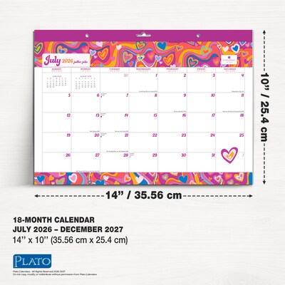 2026-2027 Plato House of Turnowsky 14" x 10" Academic Monthly Desk Pad Calendar (9798330708109)