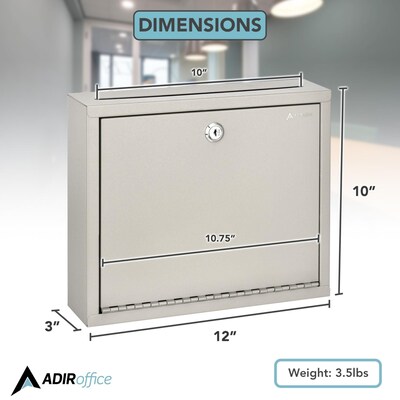 AdirOffice Multipurpose Mailbox Drop Box, Large, Beige (631-03)