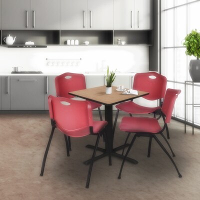 Regency Cain 30 Square X-Base Breakroom Table, Small, Noble Oak (TB3030NO)