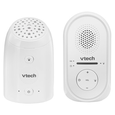 VTech DECT 6.0 Digital Audio Baby Monitor with Glow-on-Ceiling Night-Light & 1 Parent Unit, White (TM8112)