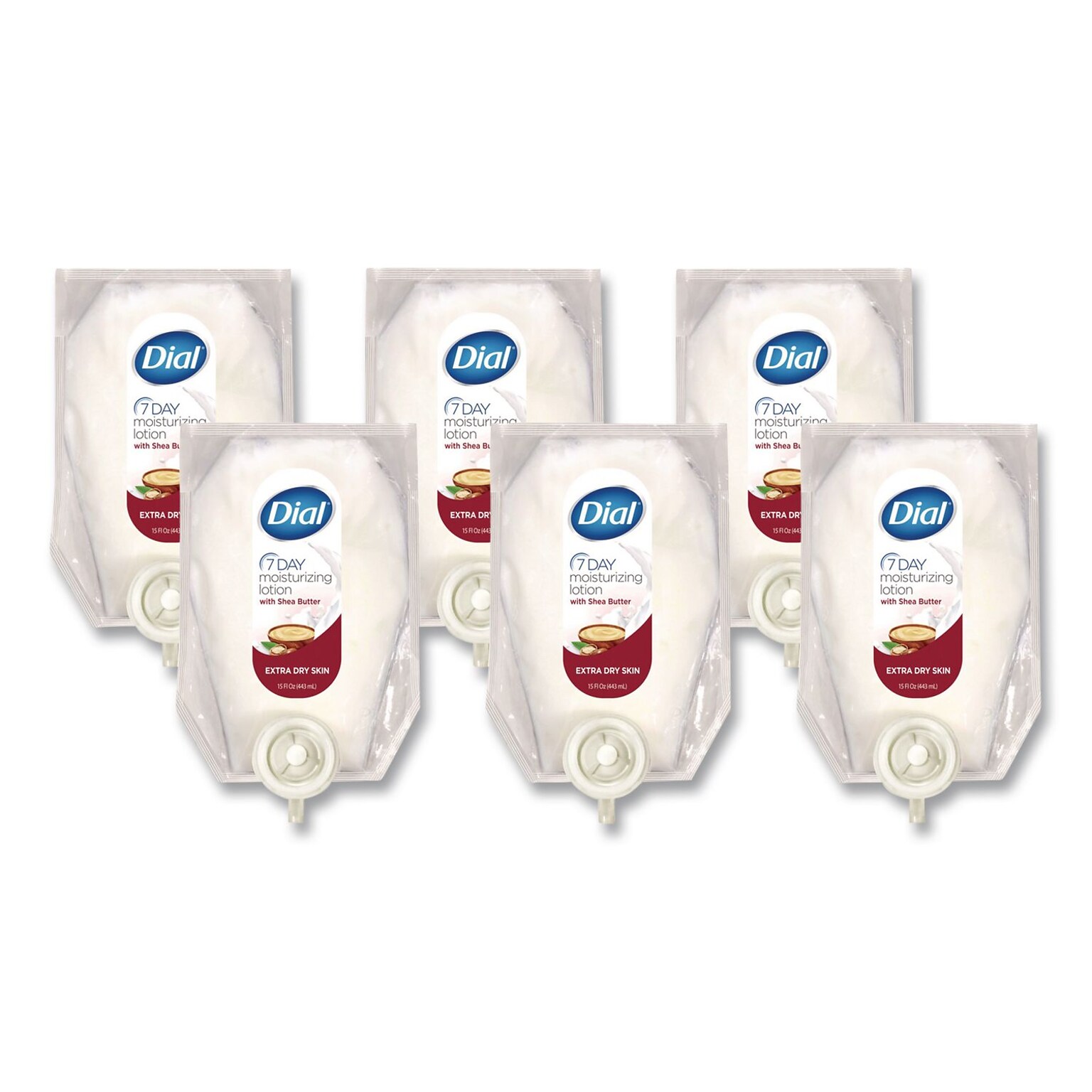 Dial 7-Day Moisturizing Lotion for Versa Dispenser, 15 oz., Refill Pouch, 6/Carton (DIA12260CT)