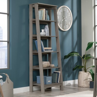 Sauder Trestle 71H 5-Shelf Bookcase, Mystic Oak (433198)