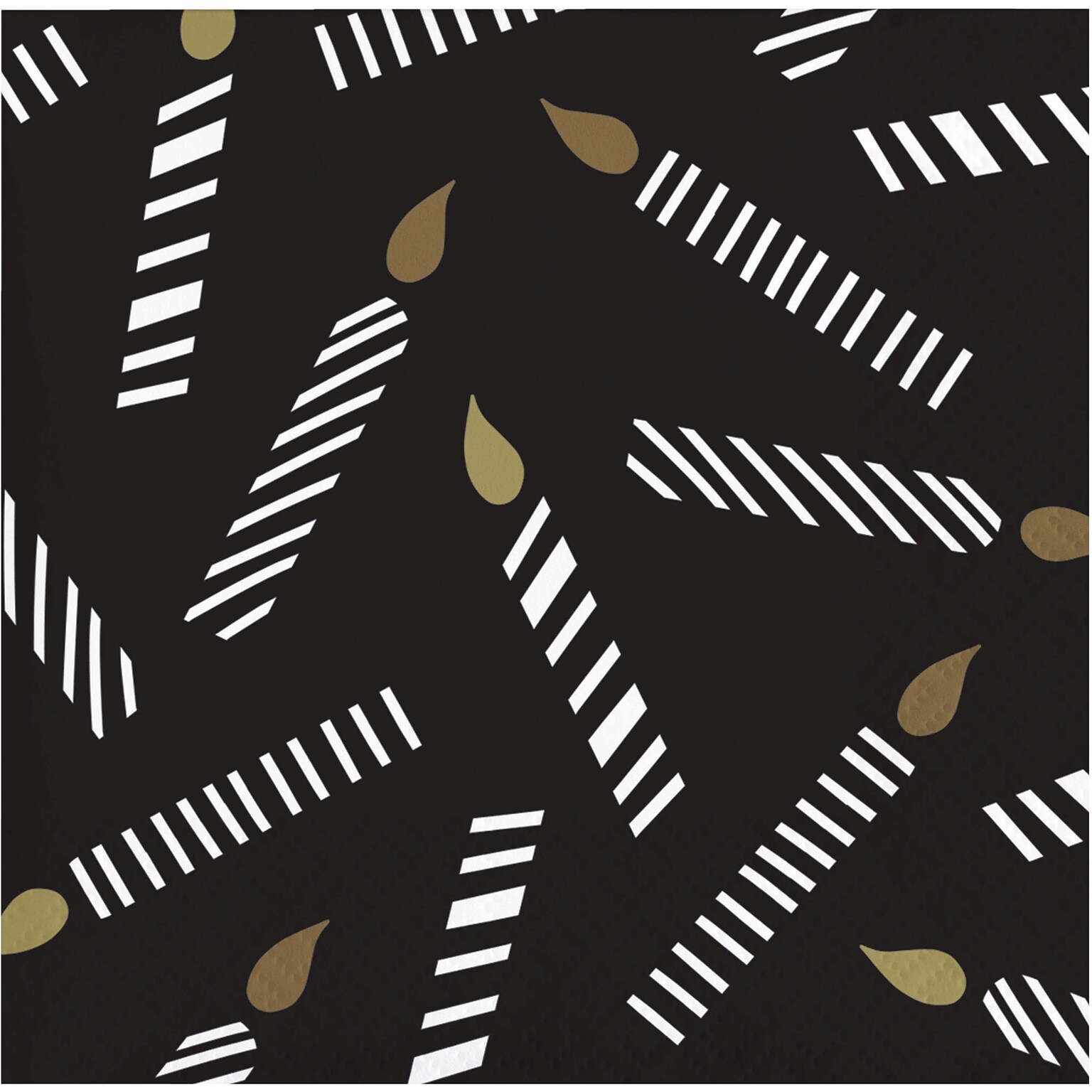 Creative Converting Golden Wishes Birthday Napkins, Black/Gold, 64/Pack (DTC365092BNAP)