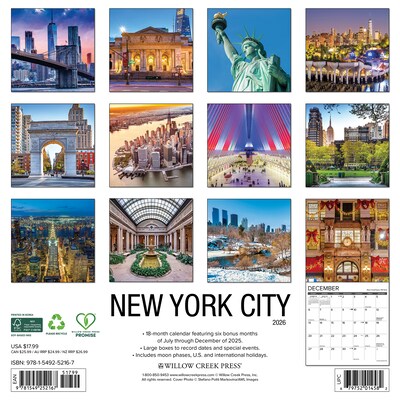 2026 Willow Creek New York City 12 x 12 Monthly Wall Calendar (52167X)