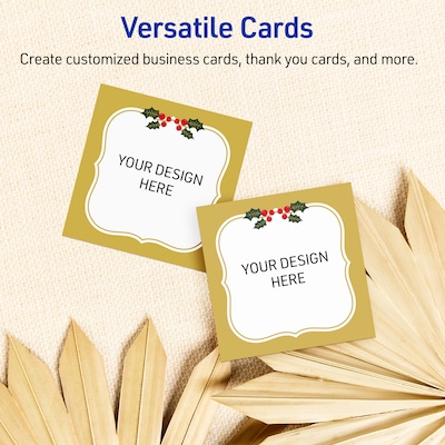 Avery Gold-Metallic Berries Matte Blank Card, White, 120/Pack (S00-FGT)