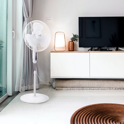 Vie Air 16" Oscillating Pedestal Fan, 3-Speed, White (938122390M)