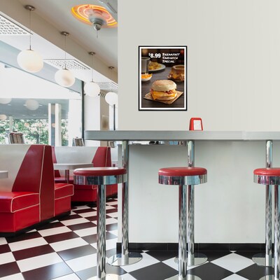 Excello Global Products 24" x 36" Plastic Poster Frame, Black  (SPLS-PPFRM-2436)