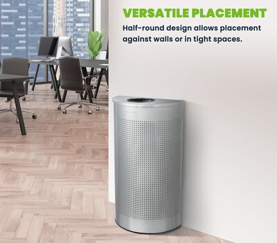 Alpine Industries Stainless Steel Trash Can, 12 Gallon, Silver (ALP438-12HR-SS)