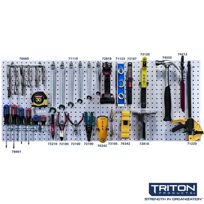 Triton Products White Polypropylene Pegboards with 1/4 In. Hole Size, Set of 2 (019)