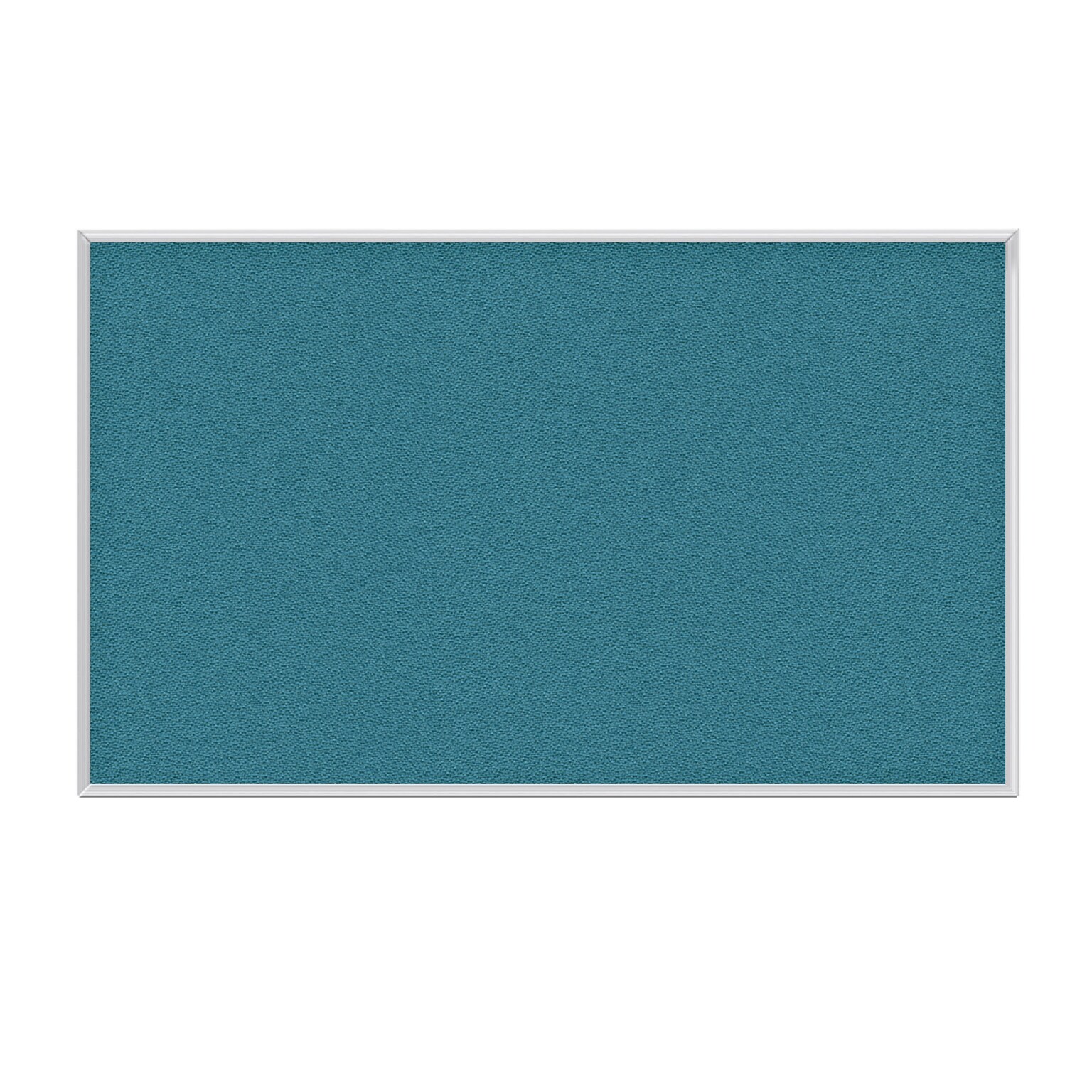 Ghent Fabric Bulletin Board, Satin Aluminum Frame, 4H x 12W, Teal (AT412F97)