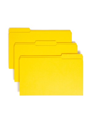 Smead® File Folder, Reinforced 1/3-Cut Tab, Legal Size, Yellow, 100 per Box (17934)