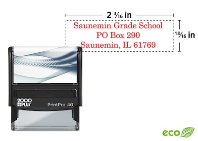 Custom 2000 Plus® PrintPro™ 40 Self-Inking Stamp, 13/16 x 2-3/16