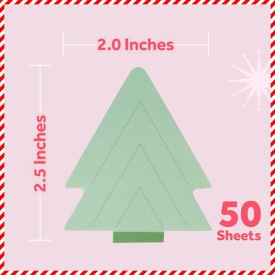 Post-it Tree Sticky Note, 2 x 2.5, Jingle Notes Collection, 50 Sheet/Pad (HOL25-JN-TR)