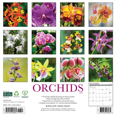 2026 Willow Creek Orchids 12 x 12 Monthly Wall Calendar (56035)