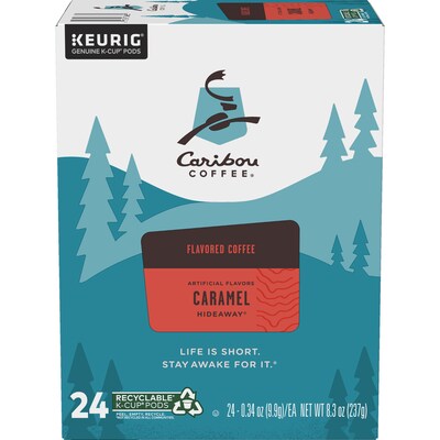 Caribou Coffee Hideaway Caramel Coffee Keurig® K-Cup® Pods, Medium Roast, 24/Box (736685)