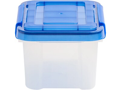 Iris WeatherPro 6.5 qt. Latch Lid Storage Bin, Clear/Blue (500198)