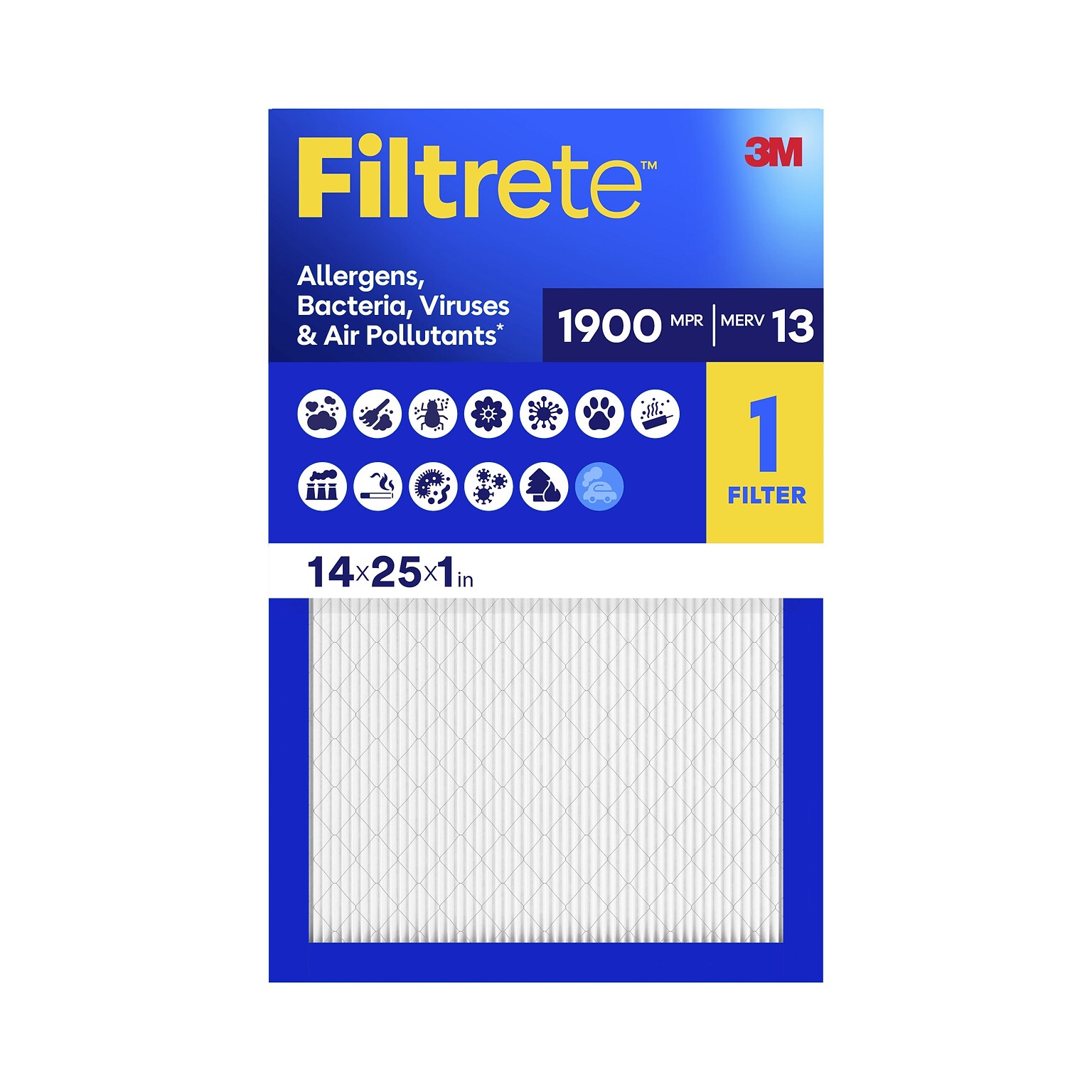 Filtrete High Performance 14 x 25 x 1 Pleated Air Filter, MERV 13, 4/Carton (UA04-4CA)