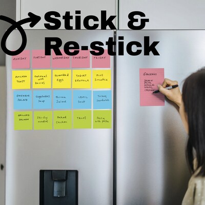 Post-it Super Sticky Notes, 4" x 6", Neon Fizz Collection, 45 Sheet/Pad, 8 Pads/Pack (6445SSP)