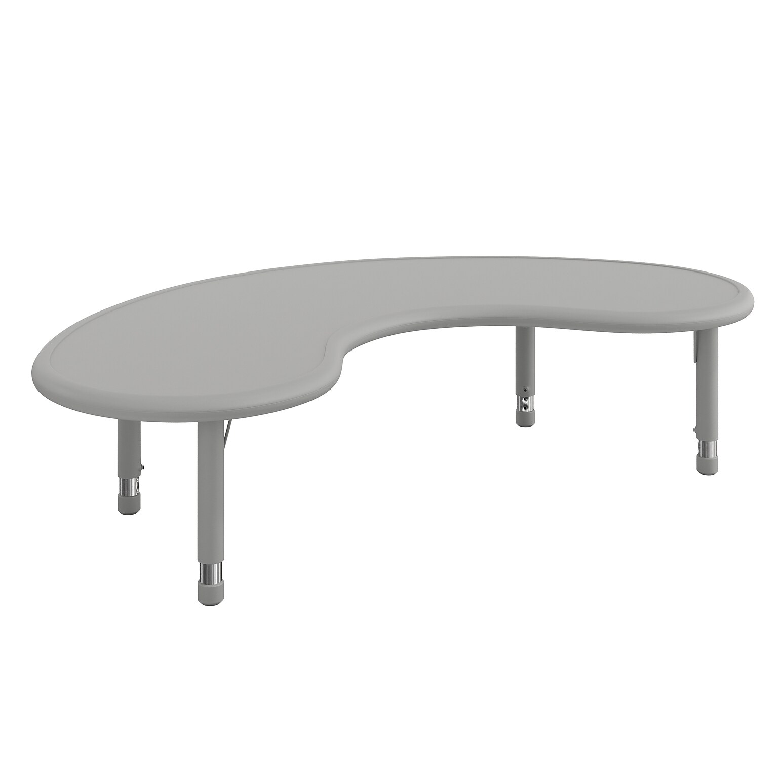 Flash Furniture Wren Half Moon Activity Table, 35 x 65, Height Adjustable, Soft Gray (YUYCX042MOONSGY)