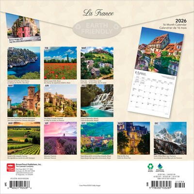 2026 BrownTrout France 12 x 12 Monthly Wall Calendar (9798330703289)