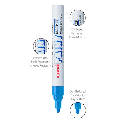 uni PAINT PX-20 Oil-Based Marker, Medium Tip, Blue (63603)