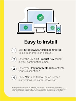 Norton 360 Deluxe Antivirus Software with Scam Protection for 3 Devices, 25GB Cloud Storage (21462314)