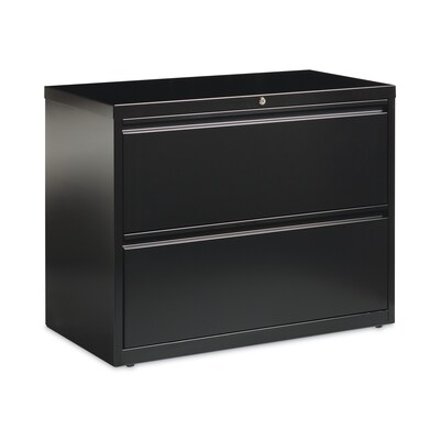 Hirsh Industries® Lateral File Cabinet, 2 Letter/Legal/A4-Size File Drawers, Black, 36 x 18.62 x 28