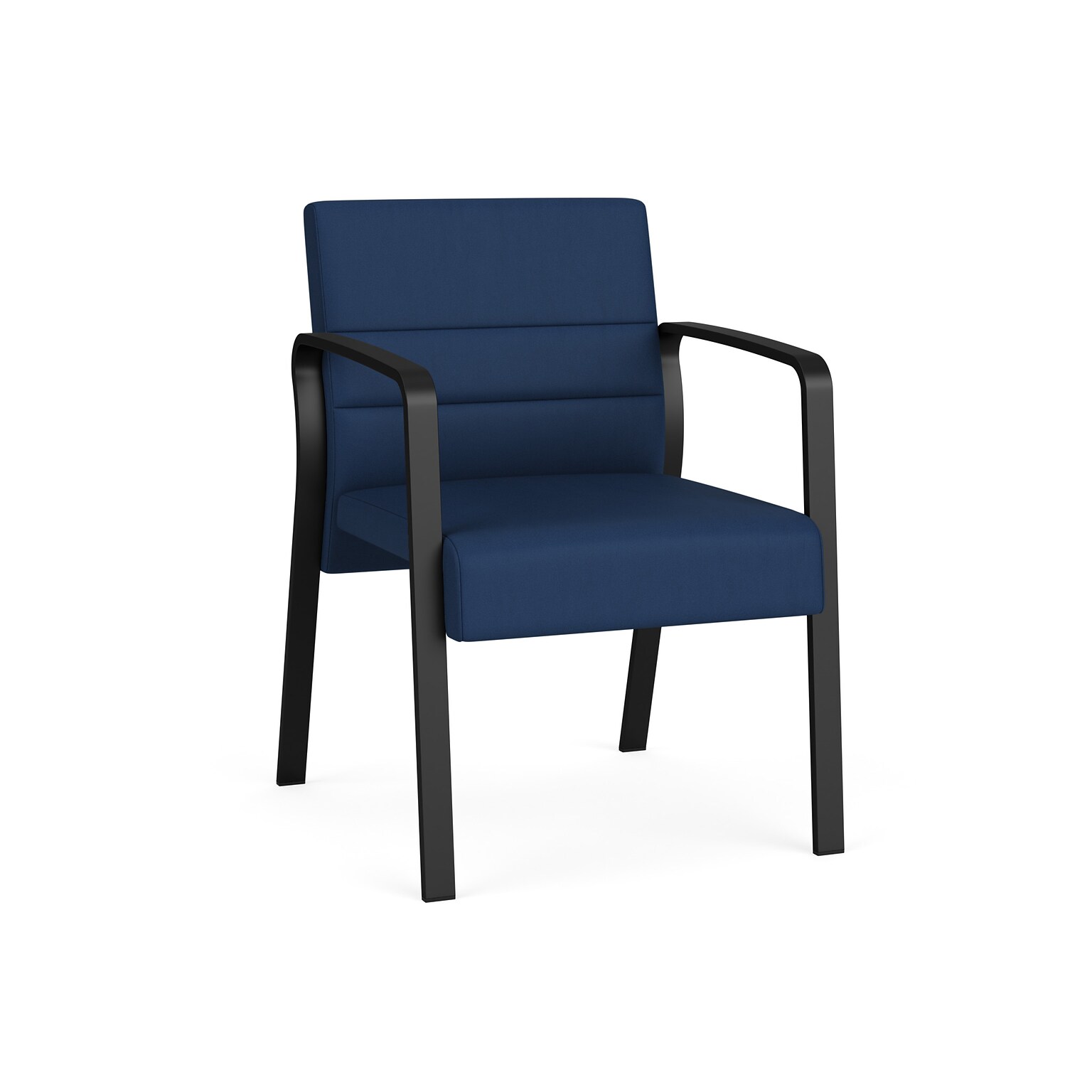 Lesro Waterfall Vinyl Guest Chair, Patriot Plus Imperial Blue/Black (WF1101.SBK-01PPIB)