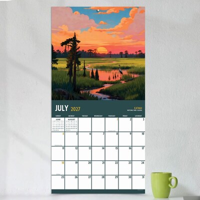 2027 TF Publishing National Parks-Art 12" x 12" Monthly Wall Calendar, Multicolored (27-1140)