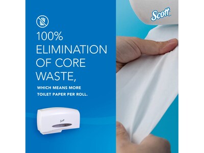 Scott Essential Coreless Twin Jumbo Roll Toilet Paper Dispenser, White (09609)