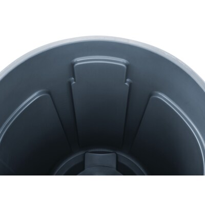 Rubbermaid Brute Plastic Trash Can Container, 32 Gallons, Grey (FG263200GRAY)