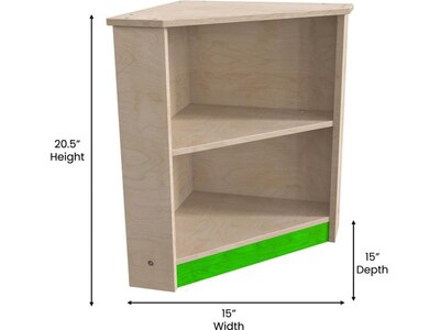 Flash Furniture Bright Beginnings Kids' 2-Tier Corner Kitchen Cabinet, Brown/Green (MK-ME03553-GG)