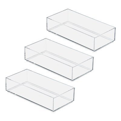 iDesign Clarity Plastic Drawer Organizer, Clear, 3/Set (28984M3)