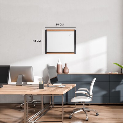U Brands PINIT Magnetic Dry Erase Whiteboard, 20 x 16, Black Frame (426U00-01)