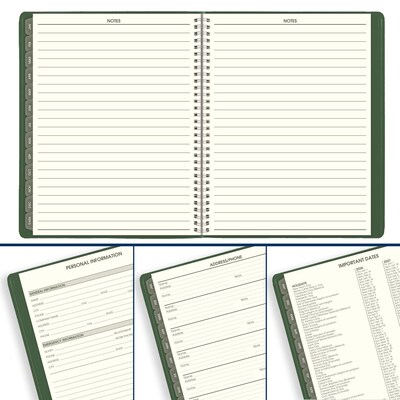 2026 AT-A-GLANCE Recycled 8.25" x 11" Weekly & Monthly Appointment Book Planner, Faux Leather Cover, Green (70-950G-60-26)