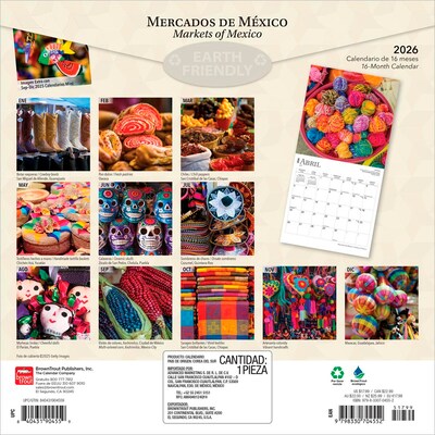 2026 BrownTrout Mercados de Mexico Markets of Mexico 12 x 12 Monthly Wall Calendar (9798330704552)