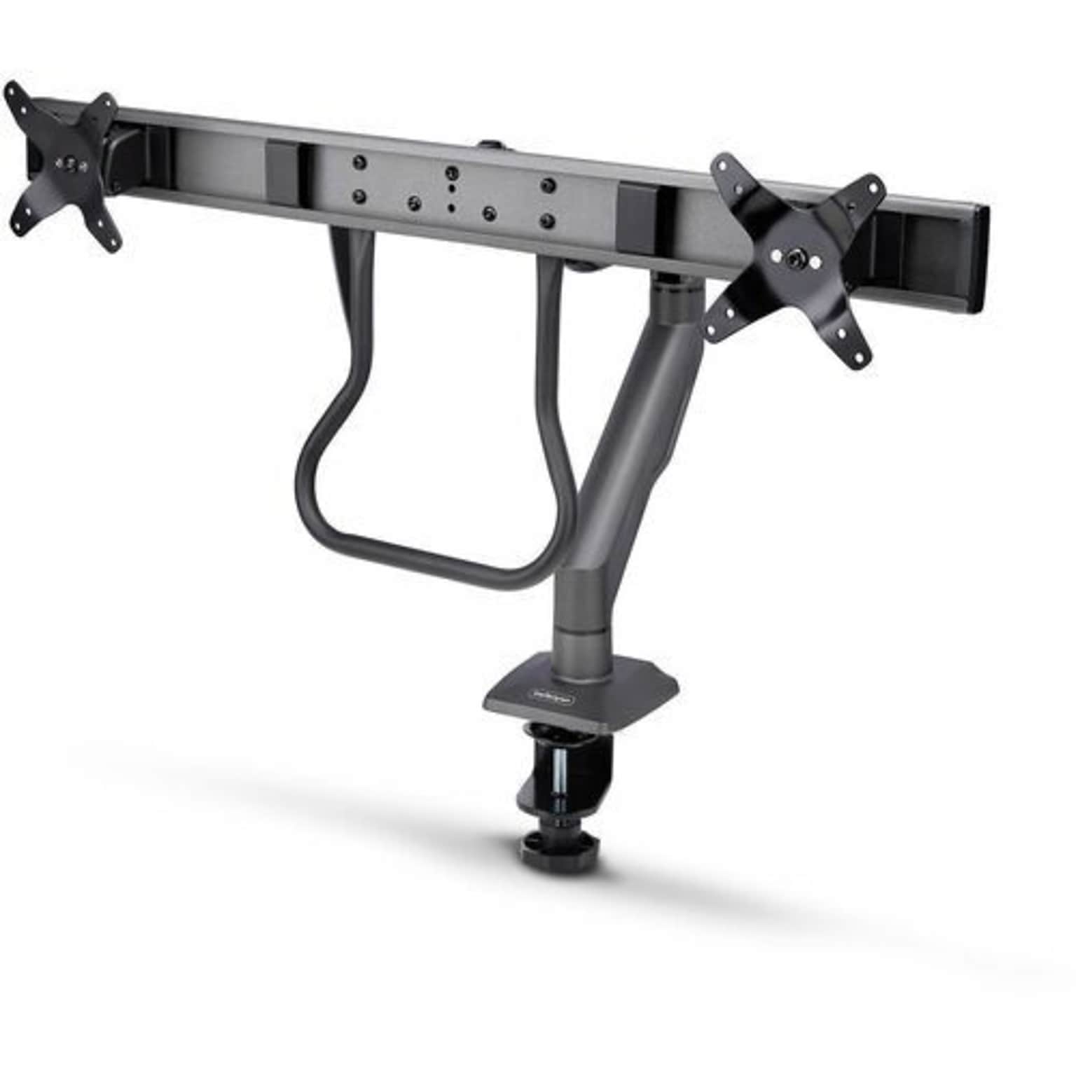 StarTech Adjustable Dual Monitor Arm, Up to 27, Black (H2M1AS2-MONITOR-ARM)