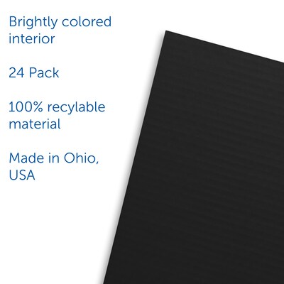Flipside 48"W Study Carrels, Black, 24/Pack (61867-24)