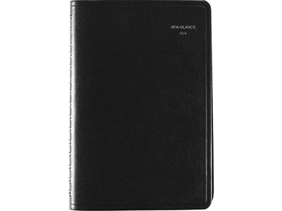 2024 AT-A-GLANCE DayMinder 5 x 8 Daily Appointment Book, Black (G100-00-24)