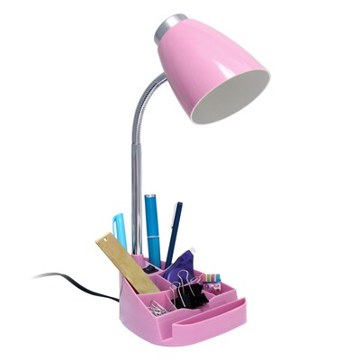 Creekwood Home 18.5" Flexible Gooseneck Organizer Desk Lamp with Stand, Pink (CWD-1001-PN)