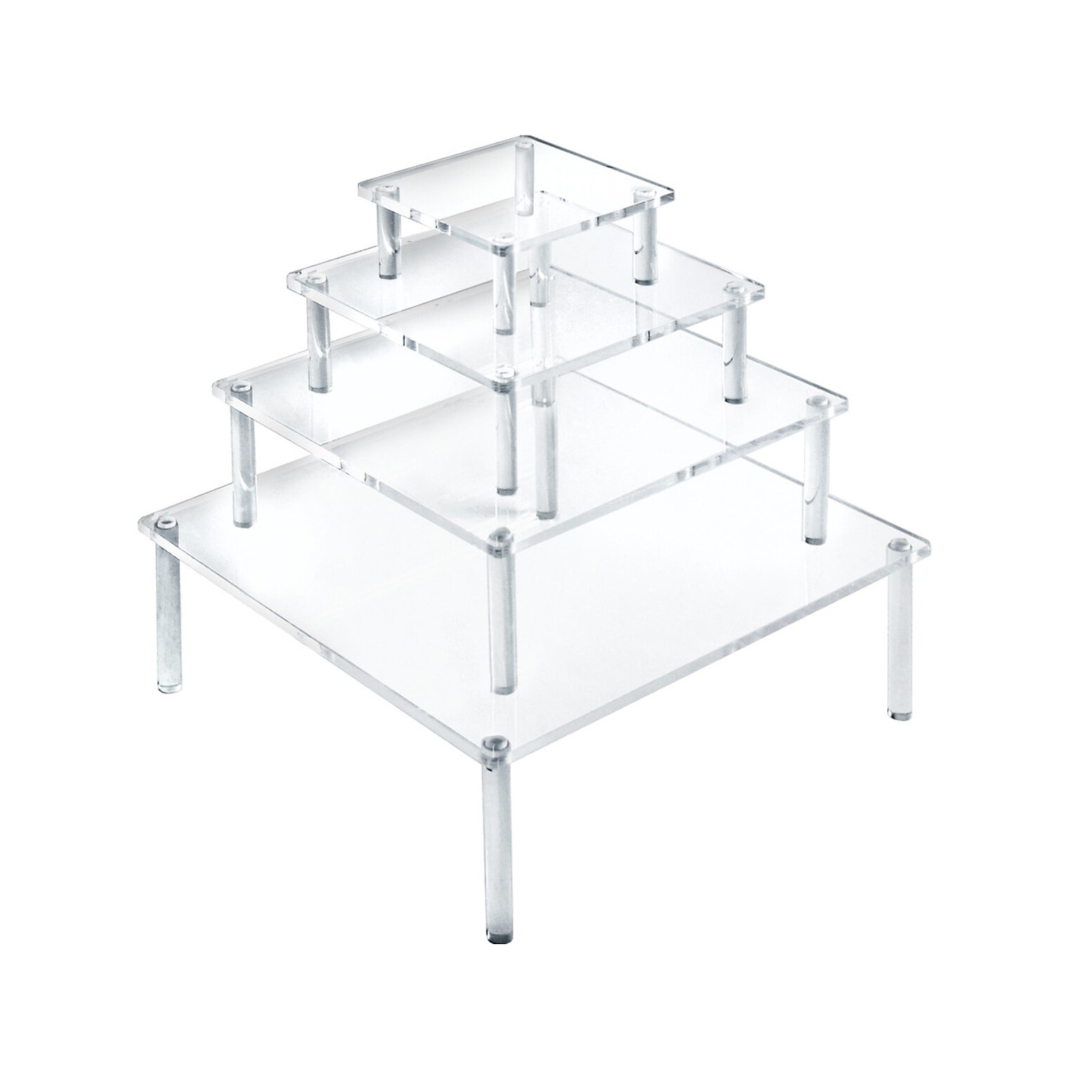 Azar Square Risers, Clear, 4/Pack (515308)