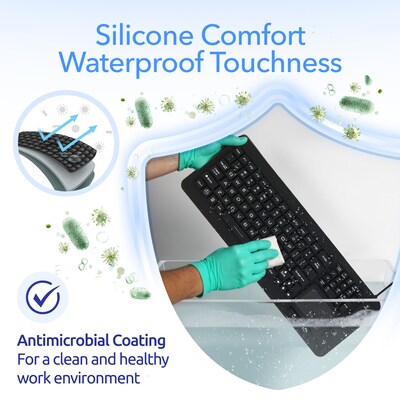 Delton M70 Wired Airtight Waterproof Keyboard, Black (DKBWM70-U)