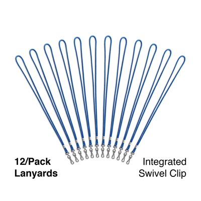 Staples® Lanyards with Swivel Clip, 36 Length, Nylon, Blue, 12/Pack (18917)